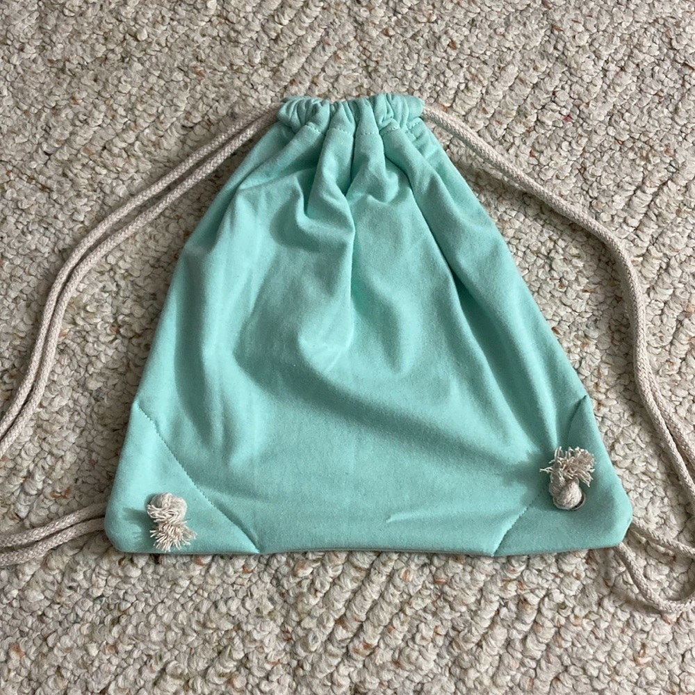 Child’s Mint Green Drawstring Backpack - Picture 2 of 4